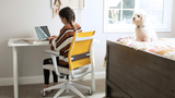 Reya™ White Metal Leg Desk (rounded safe edges)