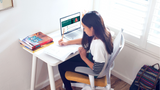 Reya™ White Metal Leg Desk (rounded safe edges)