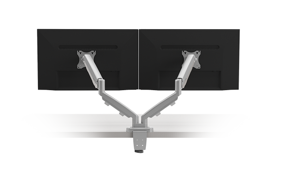 Proper-Height Dual Monitor Ergonomic Arm